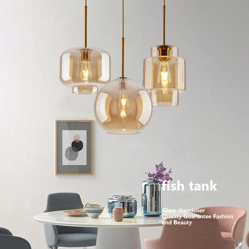 suspension design nordique en verre pour intérieur élégant