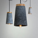 suspension industrielle nordique en béton et bois led