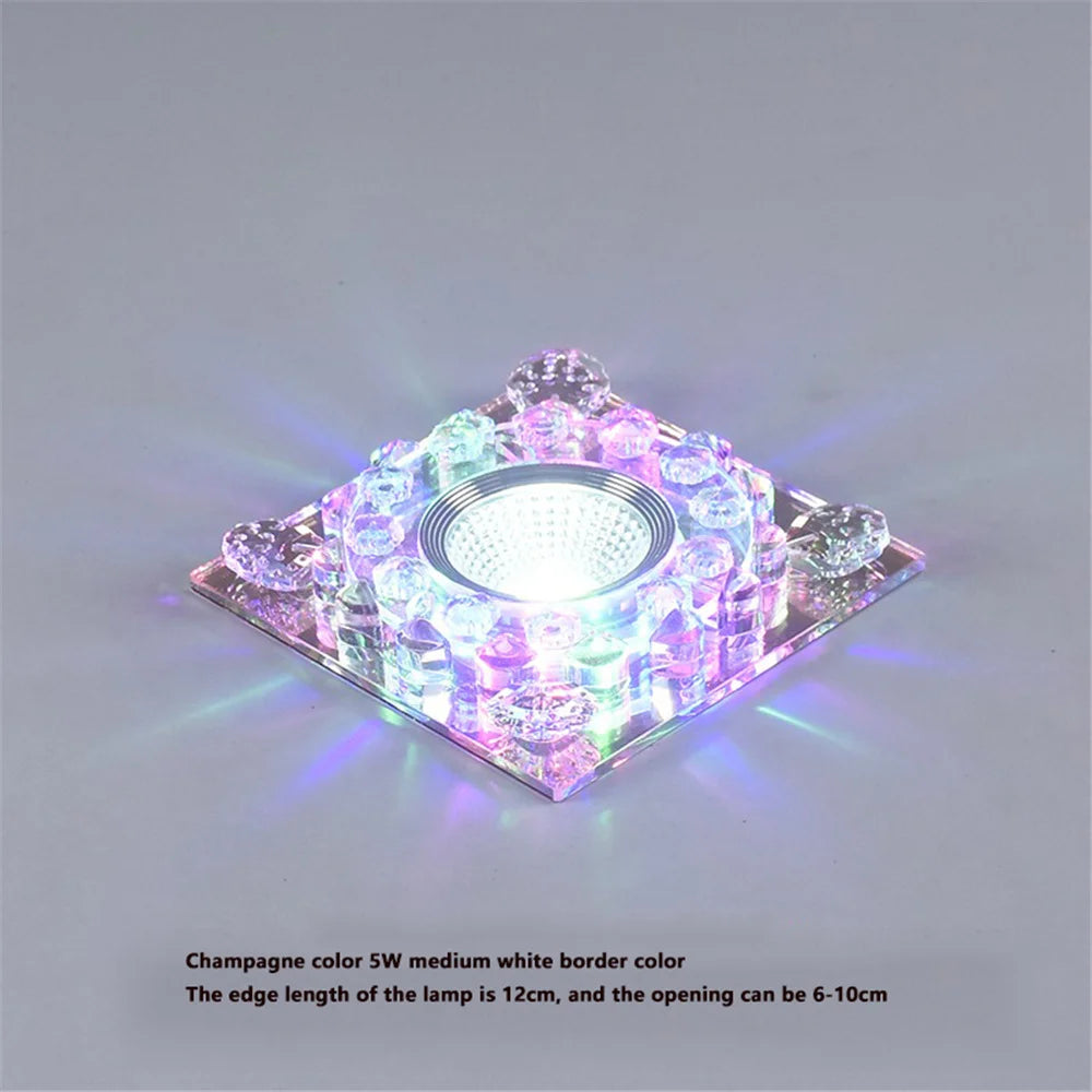 plafonnier led rgb carré en cristal pour décoration intérieure variée - vue 9 sur 24