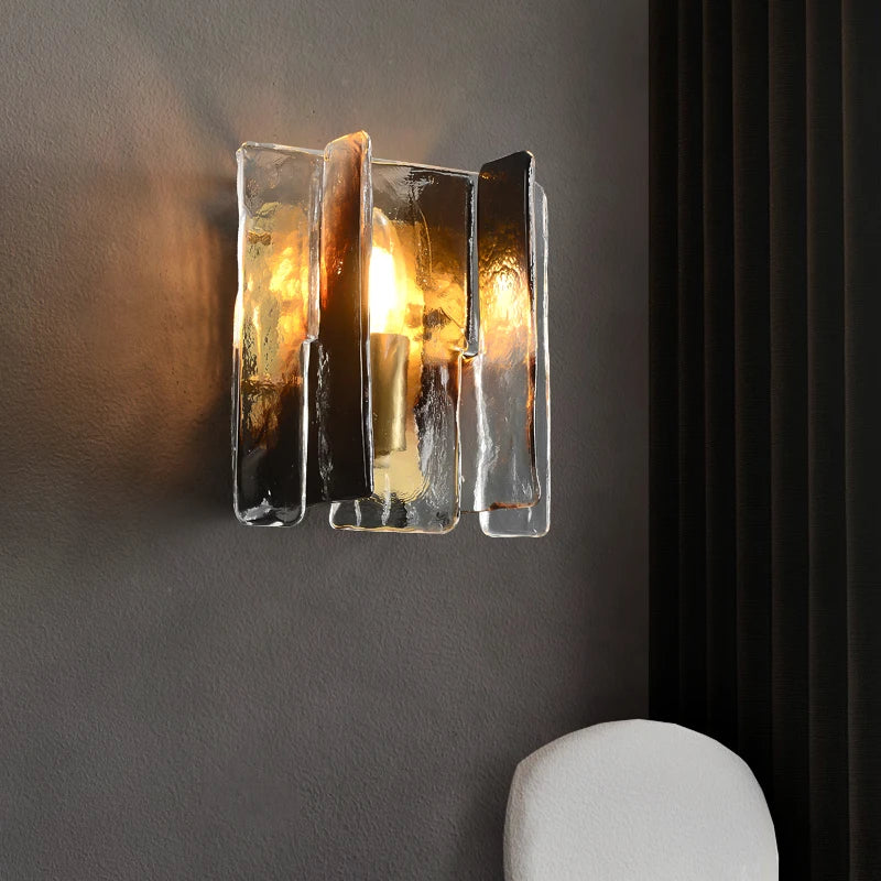 All Copper Living Room Wall Lamp, Modern Luxury Tv Wall Designer Glass Pendant Lamp Minimalist Nordic Bedroom Bedside Lamp - vue 3 sur 8