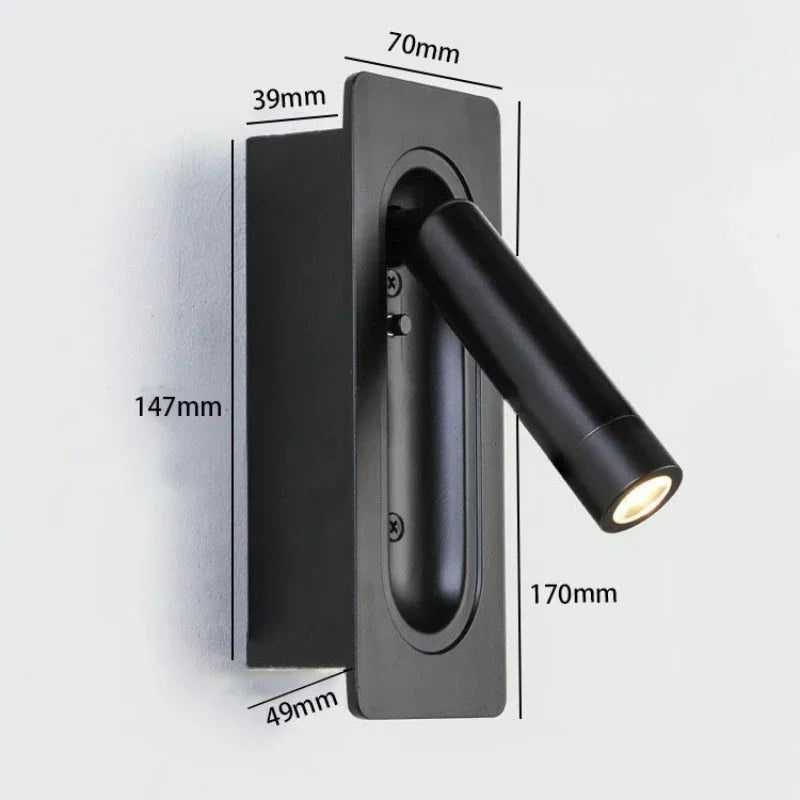 Applique murale LED lampe liseuse chambre rotatif mur rotatif lumières salon à côté de la lampe - vue 8 sur 10