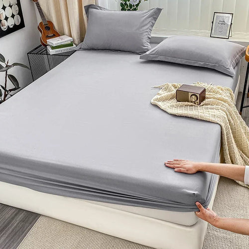Premium Solid Color Brushed Fitted Sheet,Ultra-Soft Sateen Weave for Cozy Nights - Hypoallergenic and Easy Care Bedding - vue 3 sur 13