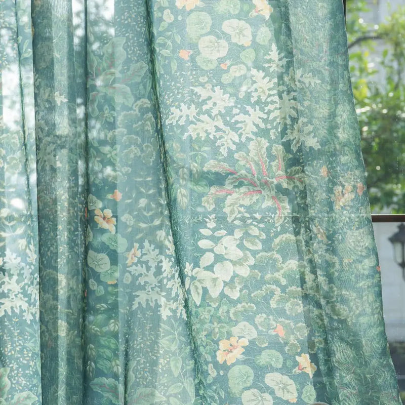 Rideau moderne motif feuilles pour salon chambre