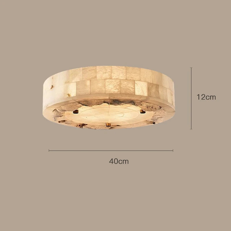 Luxueux plafonnier en marbre naturel circulaire 30CM 40CM chambre salon salle à manger Grand luminaire suspendu luminaire suspendu - vue 9 sur 9