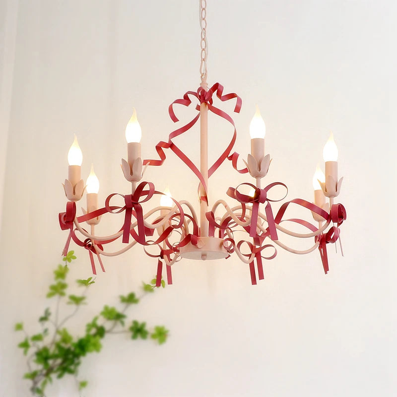 lustre mignon pour enfants éclairage suspendu avec nœud décoratif - vue 3 sur 14
