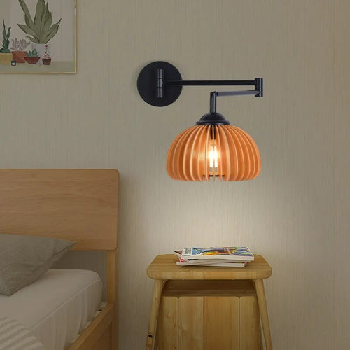 Applique murale bois réglable moderne minimaliste rondins - vue 3 sur 12