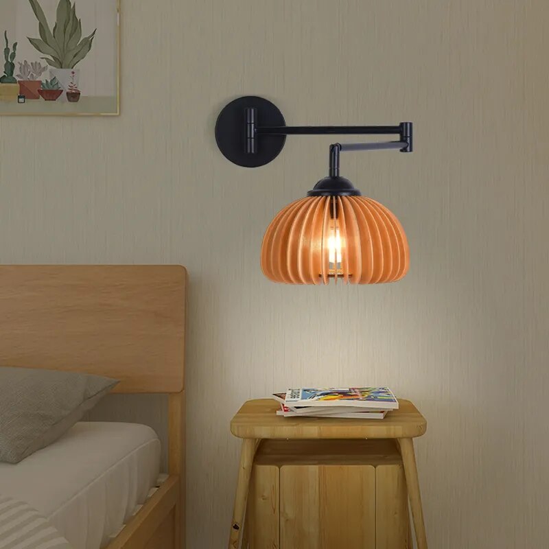 Applique murale bois réglable moderne minimaliste rondins