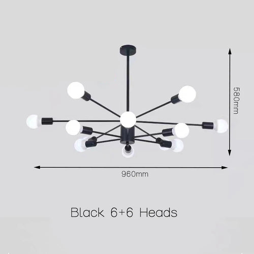 Moderne Simple suspension LED lumière fer lustre chambre salon salle à manger éclairage à la maison noir/or E27 220V plafonnier - vue 10 sur 20
