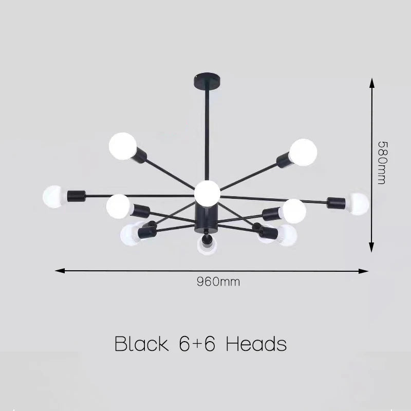 Moderne Simple suspension LED lumière fer lustre chambre salon salle à manger éclairage à la maison noir/or E27 220V plafonnier - vue 9 sur 20