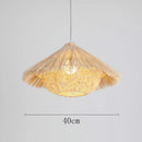 Chinese rattan pendant light, hand woven straw hat lampshade pendant light, living room decoration, indoor lighting fixtures