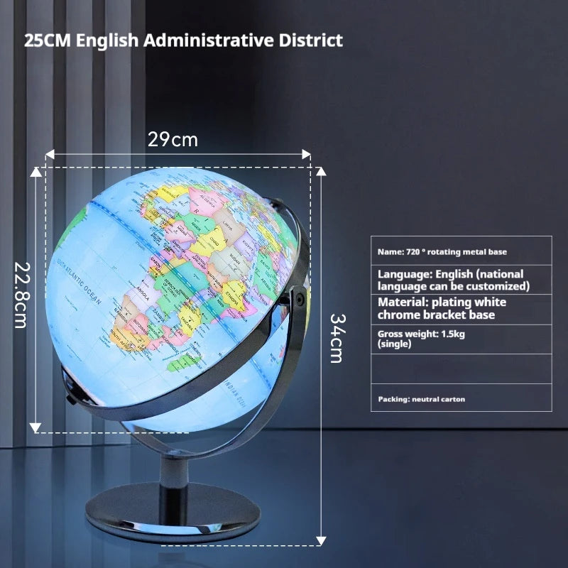 globe terrestre lumineux rotatif 360 et 720 pour enfants fournitures scolaires - vue 12 sur 18