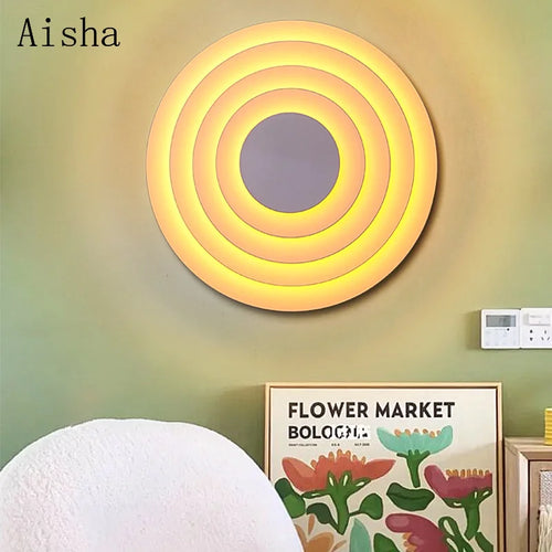 Decorative round medieval wall light with colourful LED illumination - vue 3 sur 12