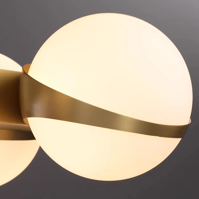 Lustre doré design intérieur moderne LED - vue 6 sur 9
