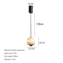 High end Nordic postmodern design bedside lamp, Spanish marble entrance balcony small pendant lamp, industrial style restaurant