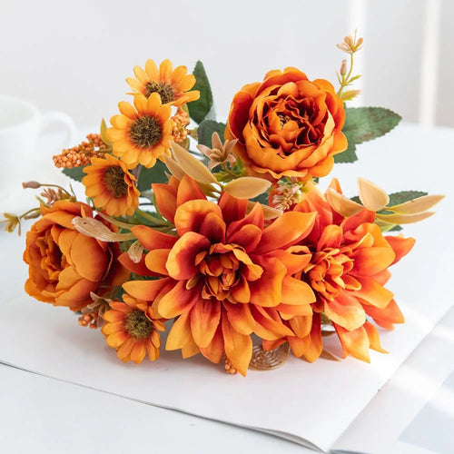 fleur artificielle dahlia rose marguerite pour décoration fête mariage - vue 13 sur 13