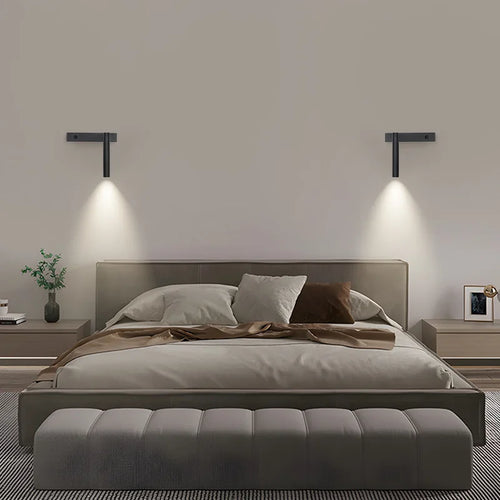 applique murale led minimaliste rotative et réglable avec interrupteur