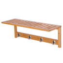 HOMCOM Wall hanger bamboo 4 hooks rack Wall towel rack 50x16x17.5cm