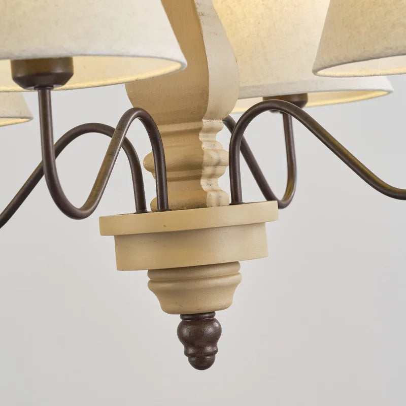 lustre rétro en bois pour un éclairage vintage élégant - vue 8 sur 7