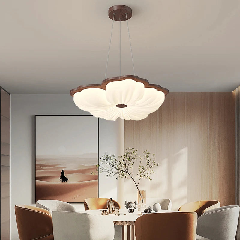 plafonnier moderne à fleurs en bois pour décoration intérieure