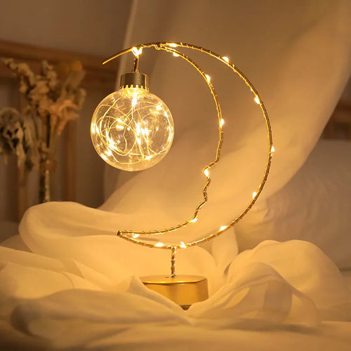 Lampe LED fer lune étoiles enfants - vue 6 sur 9
