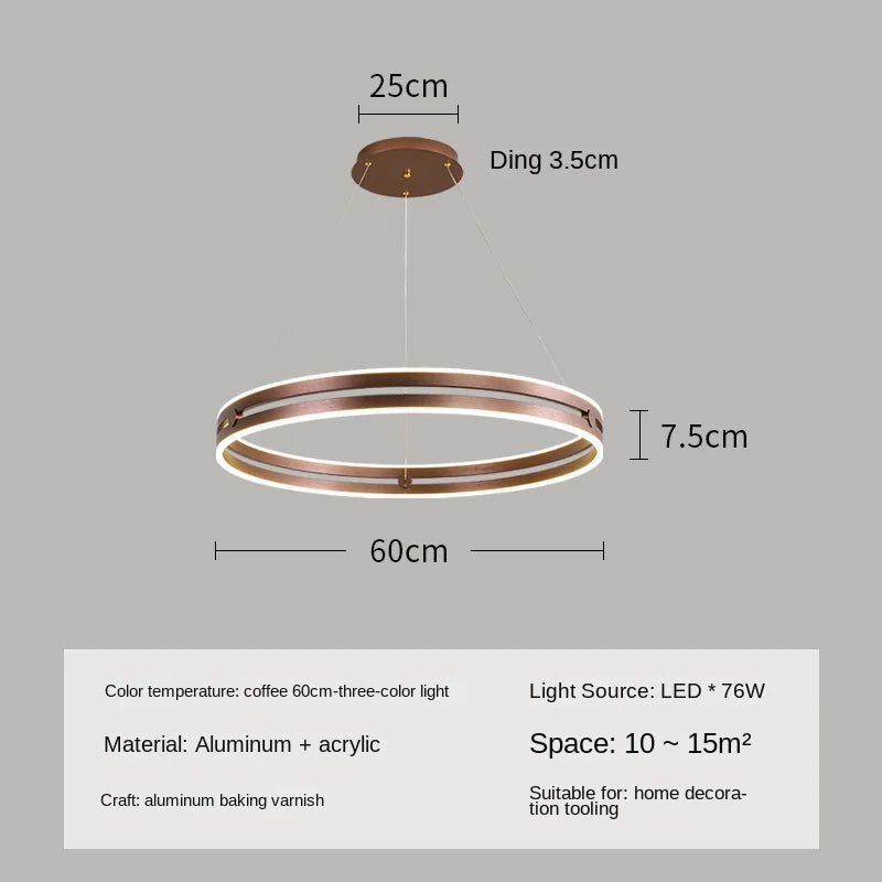 lustre circulaire moderne design créatif pour intérieur lumineux - vue 10 sur 15