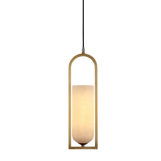 Lustre en laiton et marbre importé - vue 12 sur 19