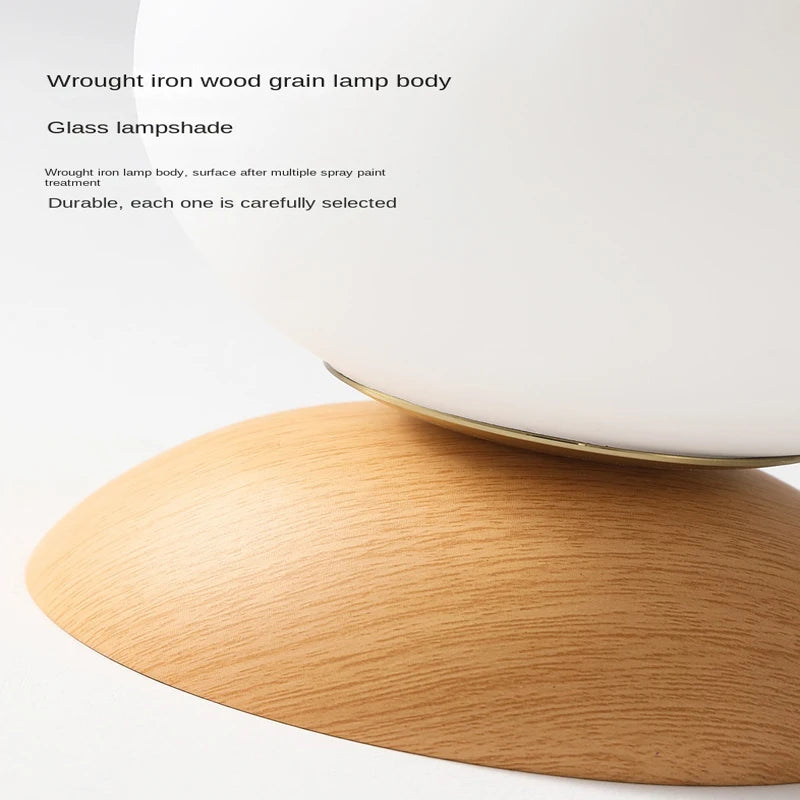 Plafonnier moderne LED en bois arrondi design - vue 5 sur 10