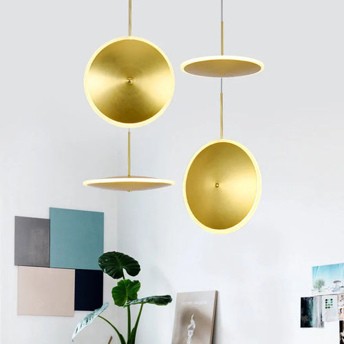 lampe led ronde en métal style art déco décorative
