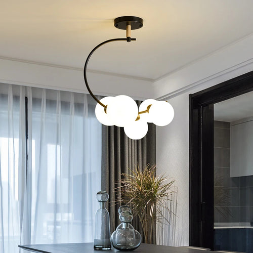 Nordic glass ceiling light with multicolour shade for indoor decor - vue 2 sur 9