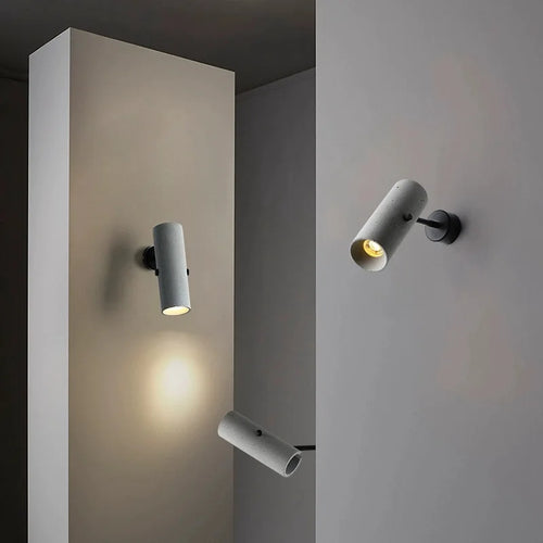 applique murale rétro en ciment rotatif avec lampes led pivotantes