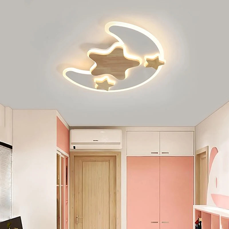 plafonnier led enfantin décoration étoile lune luminosité réglable - vue 4 sur 10