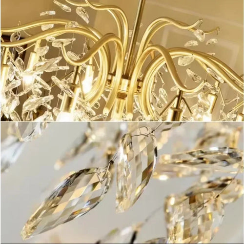 lustre moderne en cristal design floral pour décoration intérieure - vue 7 sur 9