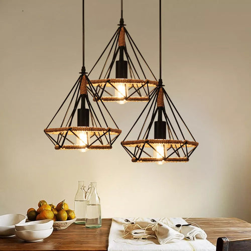 Industrial loft cage pendant light