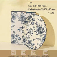 Service assiettes ceramique vintage motif fleurs champetre
