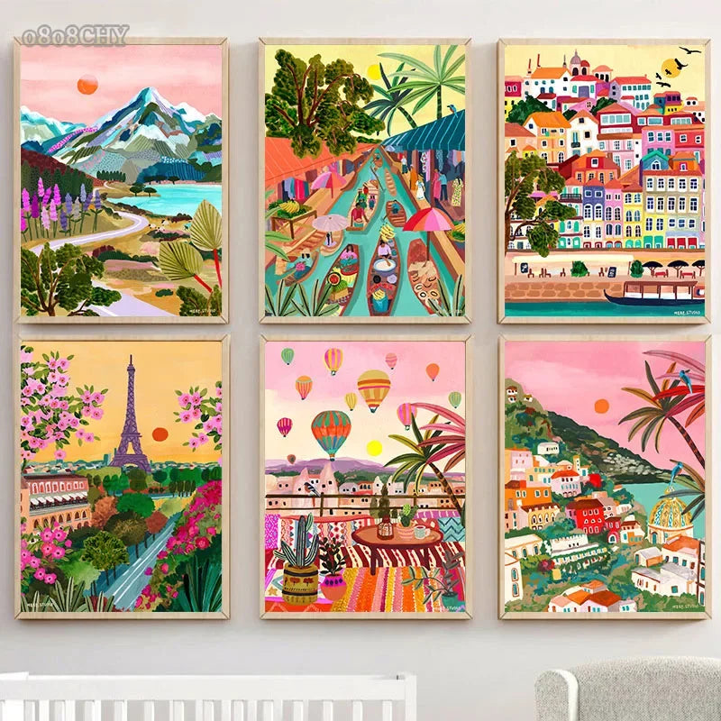 affiches et impressions de paysage abstrait pour décoration intérieure