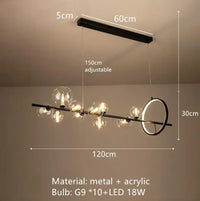 lampes suspendues nordiques en verre et métal réglables