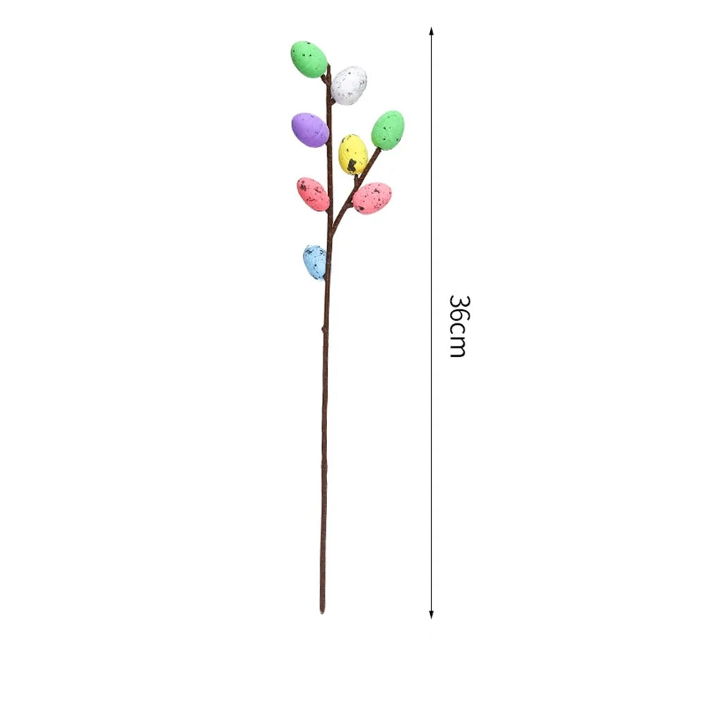 Easter decoration with artificial eggs and colourful flower bouquets - vue 11 sur 11
