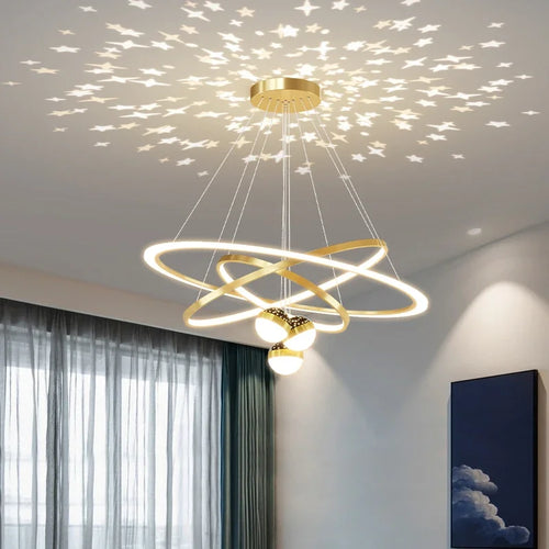 Minimalist led wire chandelier for indoor decor - vue 5 sur 25