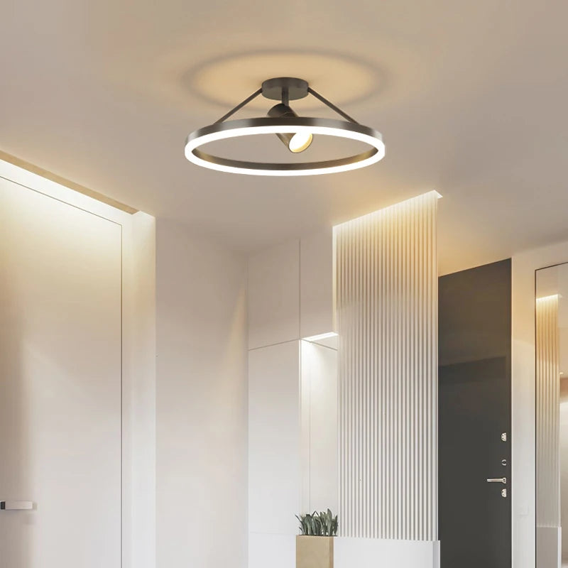 Modern minimalist ceiling light with nordic round spotlight - vue 4 sur 10
