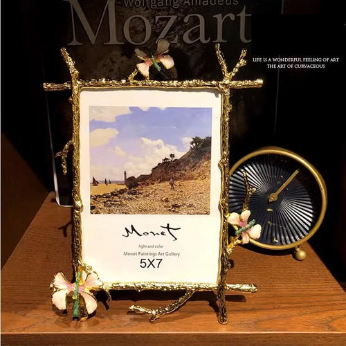 Golden Metal Pictures Frame, Photo Albums, Home Decor, Fashion, RNordic Style, XC068, 6 ", 7", 8 ", 10" - vue 3 sur 6