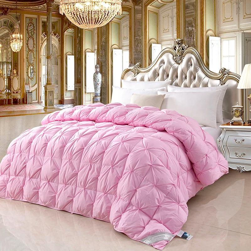 100% white goose down comforter, high-quality five-star hotel twisted flower comforter, pure cotton winter thick comforter - vue 8 sur 11