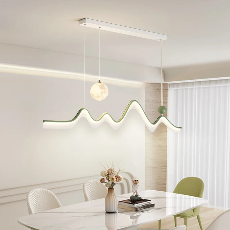 Modern minimalist nordic design moon-shaped chandelier - vue 4 sur 12