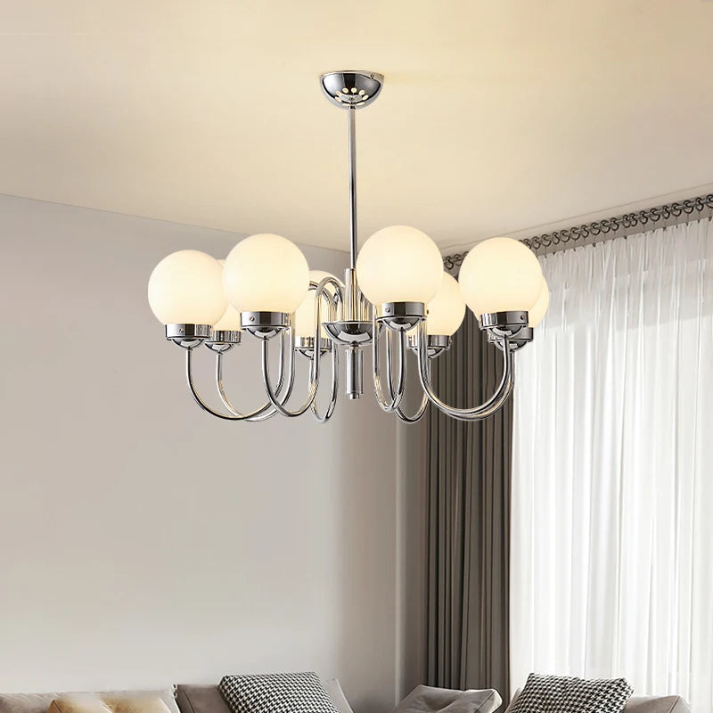 Minimalist glass and iron pendant light for medieval-inspired interiors - vue 4 sur 9