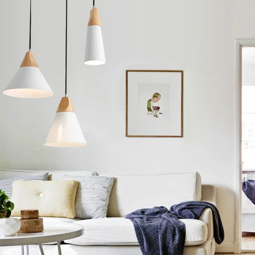 suspension en bois et fer pour un éclairage moderne