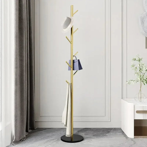 Metal Standing Holder for Purse, Tree with Light, Luxury Rock Plate Base, Marble Scarf and Bag Rack, Minimalist Stand - vue 16 sur 22