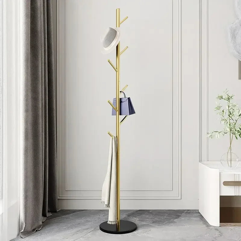Metal Standing Holder for Purse, Tree with Light, Luxury Rock Plate Base, Marble Scarf and Bag Rack, Minimalist Stand - vue 15 sur 22