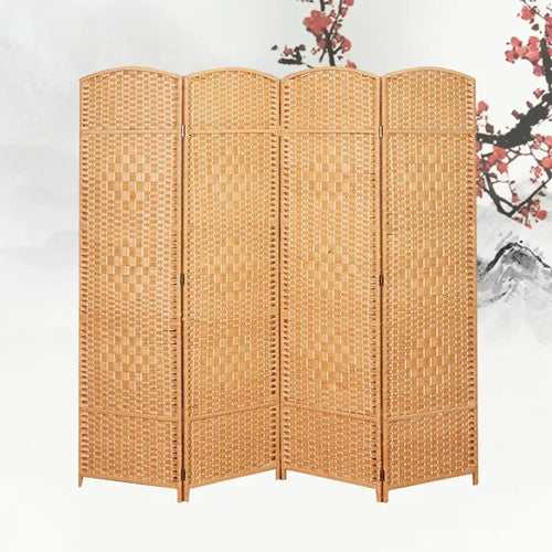 Rattan Baffle Screen, Antique Straw Handmade Living Room Partition Entrance Folding Screen, Restaurant Indoor Classical Screen - vue 7 sur 12