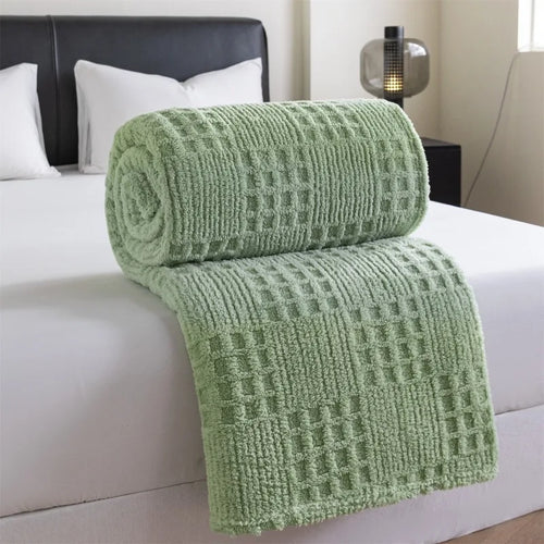 plaid gaufré jacquard doux minimaliste salon chambre
