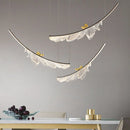 lustre design artistique en plumes et fil métallique ajustable