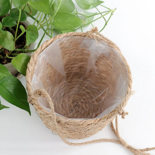 jardinière suspendue en macramé panier de rangement pour plantes d'intérieur extérieur - vue 8 sur 8